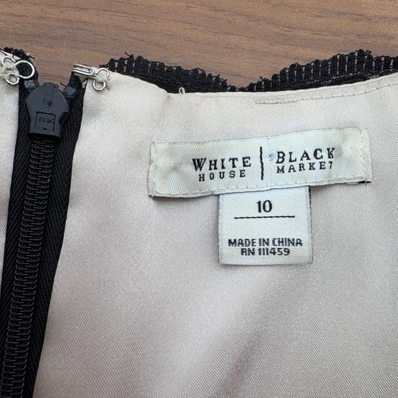 White House Black Market Dress Black Lace Strapless Party Cocktail‎ Size 10 - Picture 7 of 14